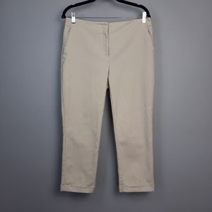 Chico's Cropped Ankle Pants in Light Beige